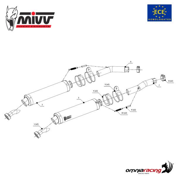 Scarico Completo MIVV Urban Steel Per Yamaha Majesty 400 (2007-2014) – Omologato