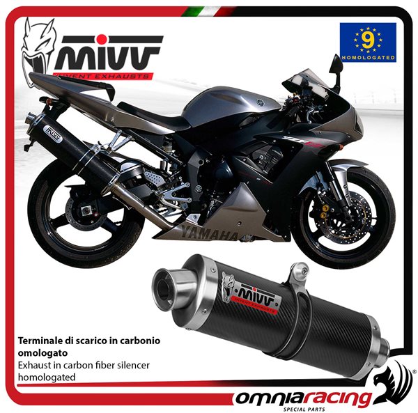 MIVV Oval Carbon exhaust approved Yamaha R1 2002-2003