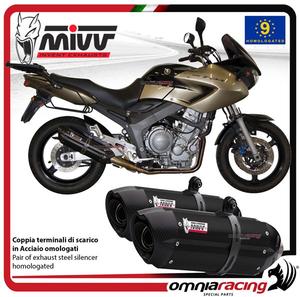 MIVV Suono Black steel exhausts approved Yamaha TDM900 2002-2014