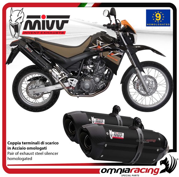 Coppia Scarichi MIVV Suono Acciaio Nero omologato Yamaha XT660X/R 2004-2016