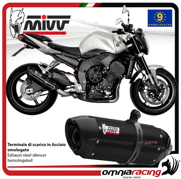 MIVV Suono Black steel exhaust approved Yamaha FZ1/Fazer 2006-2016