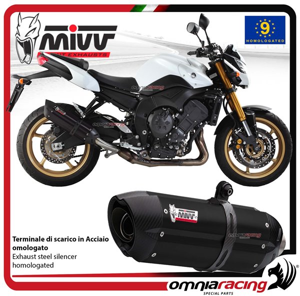 MIVV Suono Black steel exhaust approved Yamaha FZ8/Fazer 8 2010-2016