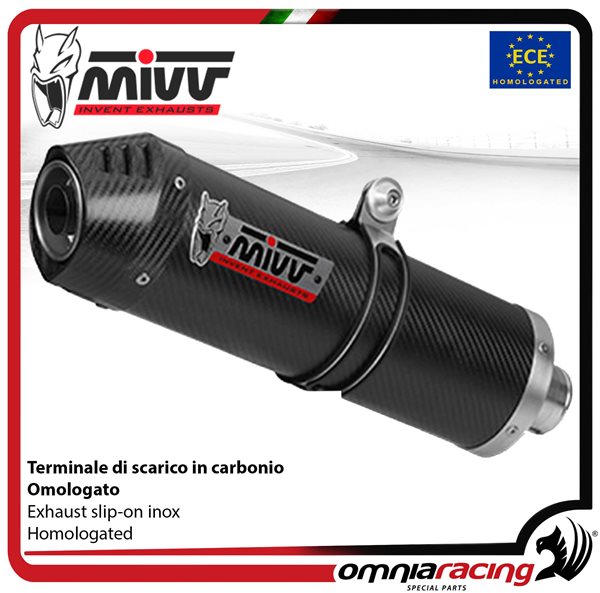 MIVV Oval Carbon with carbon end cap exhaust approved Honda CB500X 2016