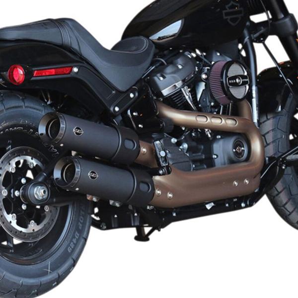 S&S black exhausts Grand National Harley Davidson FXFB1750 Softail Fat Bob 107 ABS 2018-2019