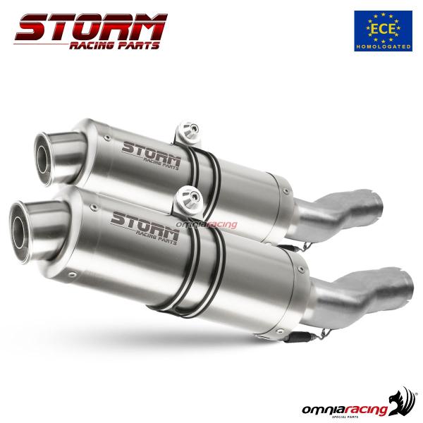 Storm GP coppia di terminali di scarico in acciaio omologati per KTM 990 SUPERMOTO R 2007>2013