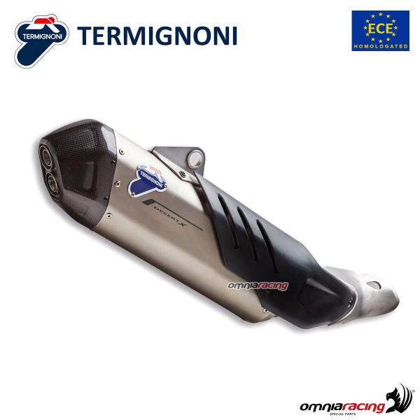 Termignoni titanium exhaust slip-on Euro5 homologated for Ducati DesertX 2022>