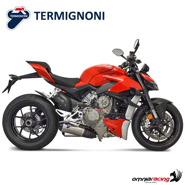Coppia terminali di scarico Termignoni D199 bassi racing in titanio Ducati Streetfighter V4/S 2020>