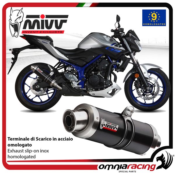 MIVV GP Black steel exhaust approved Yamaha MT03 2016-2025