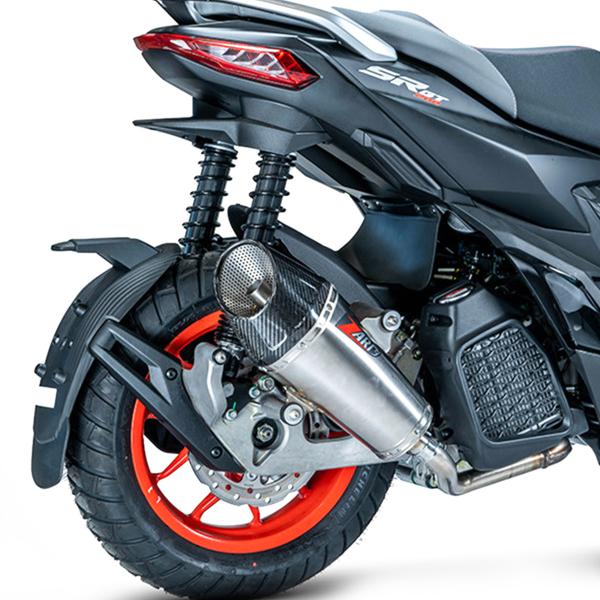 ZARD steel exhaust slip-on Racing carbon end cap Aprilia SR200 GT Sport 2022-2024