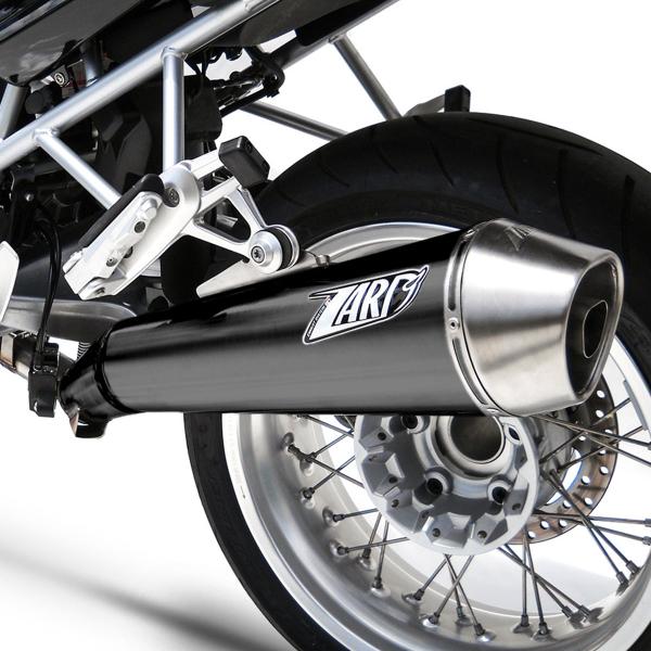 ZARD CONICAL black steel exhaust slip-on Racing carbon end cap BMW R1200R 2011-2013