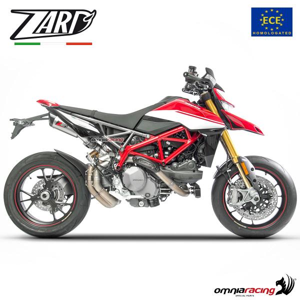 Coppia terminali di scarico Zard GT acciaio fondello carbonio omologato Ducati Hypermotard 950/SP