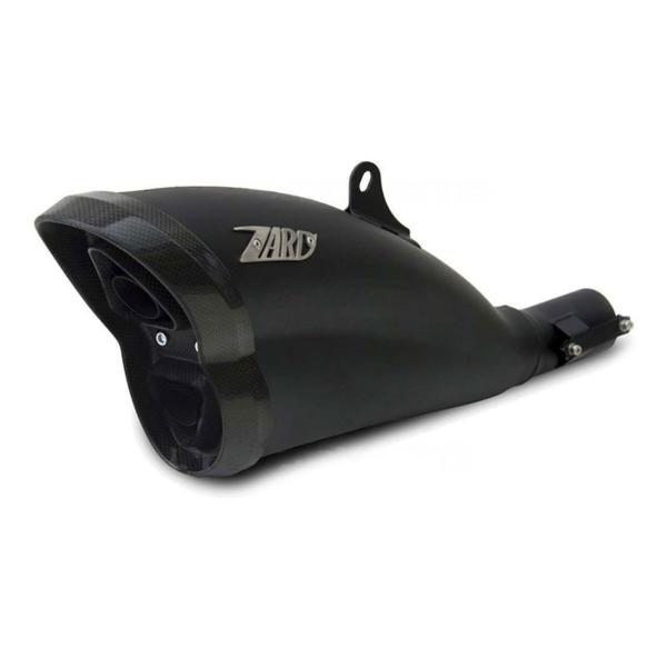 ZARD black steel exhaust slip-on approved carbon end cap Ducati Diavel 2011-2018