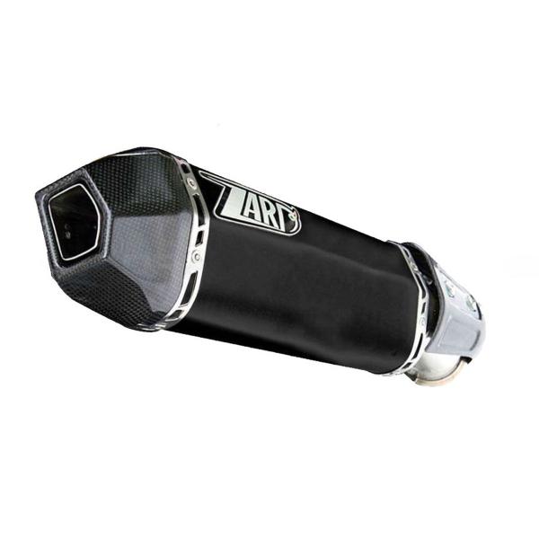 ZARD PENTA R black steel exhaust slip-on Racing carbon end cap Ducati Hypermotard 821SP 2013-2015