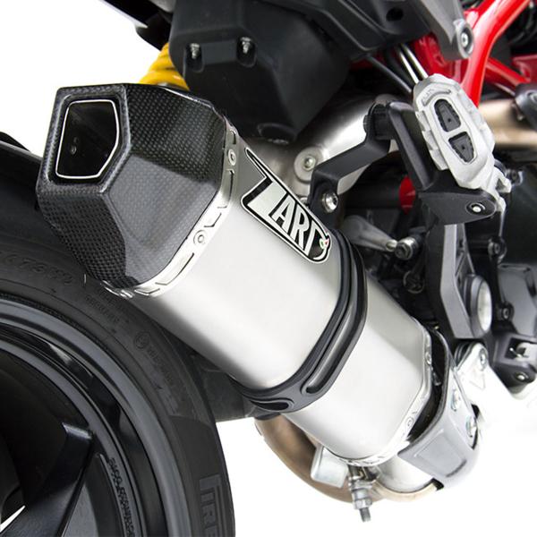 ZARD PENTA R titanium exhaust slip-on Racing carbon end cap Ducati Hypermotard 821SP 2013-2015