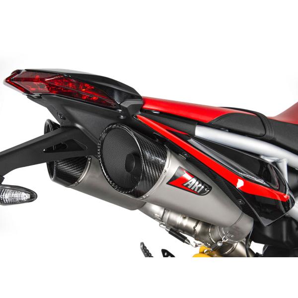 Coppia terminali di scarico Zard GT acciaio fondello carbonio omologato Ducati Hypermotard 950/SP