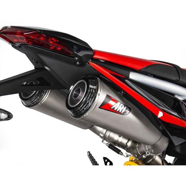 ZARD TOP GUN steel exhausts Racing carbon end cap Ducati Hypermotard 950/SP 2019-2023