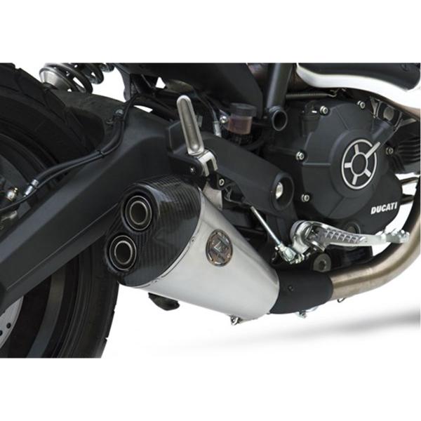 Scarico ZARD Acciaio omologato fondello carbonio Ducati Scrambler 800 2015-2016