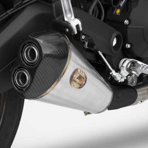 Scarico ZARD Acciaio omologato fondello carbonio Ducati Monster 797 2017-2019