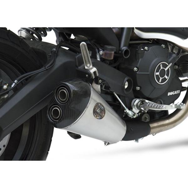 Scarico ZARD Acciaio omologato fondello carbonio Ducati Scrambler 800 2017-2019