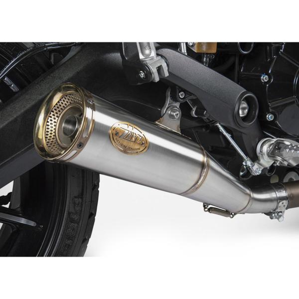 ZARD ZUMA steel exhaust slip-on Racing bronze end cap Ducati Scrambler 800 2021-2022