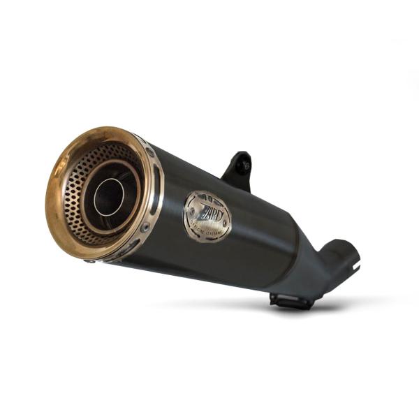 ZARD ZUMA black steel exhaust approved bronze end cap Ducati Scrambler Desert Sled 2021-2022