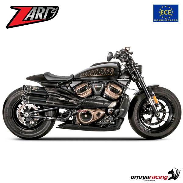 Coppia terminale scarico Zard GT acciaio nero omologato Harley Davidson Sportster S 2021-2023