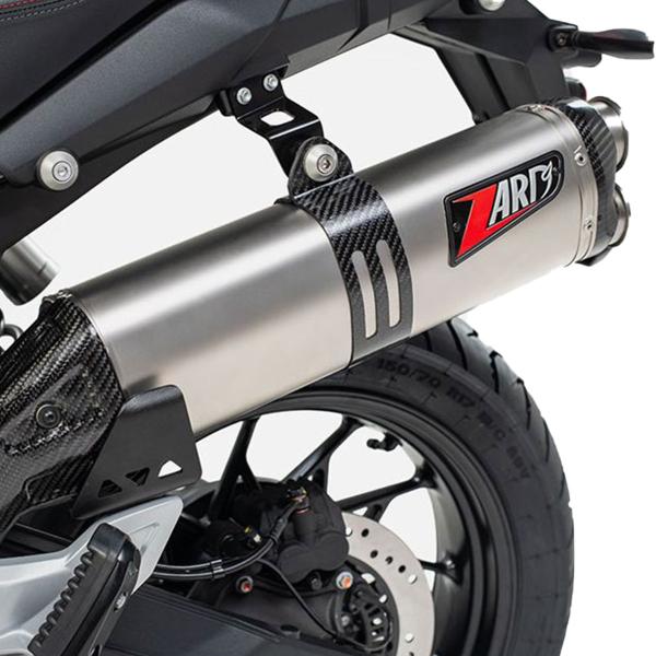 Zard slip on exhaust titanium homologated for Moto Guzzi V85 TT 2025