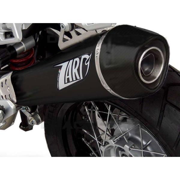 ZARD CONICAL black steel exhaust slip-on Racing carbon end cap Moto Guzzi Stelvio 2011-2016