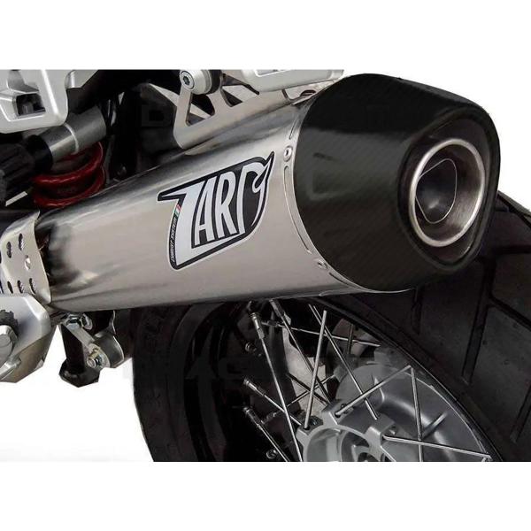 ZARD CONICAL steel exhaust slip-on Racing carbon end cap Moto Guzzi Stelvio 2011-2016