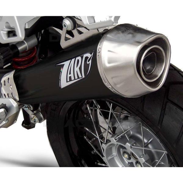 ZARD CONICAL black steel exhaust slip-on approved Moto Guzzi Stelvio 2011-2016