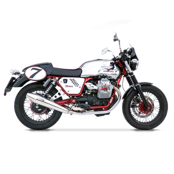 Scarichi ZARD CONICAL Acciaio lucido Racing Moto Guzzi V7 Cafe Racer 2009-2012