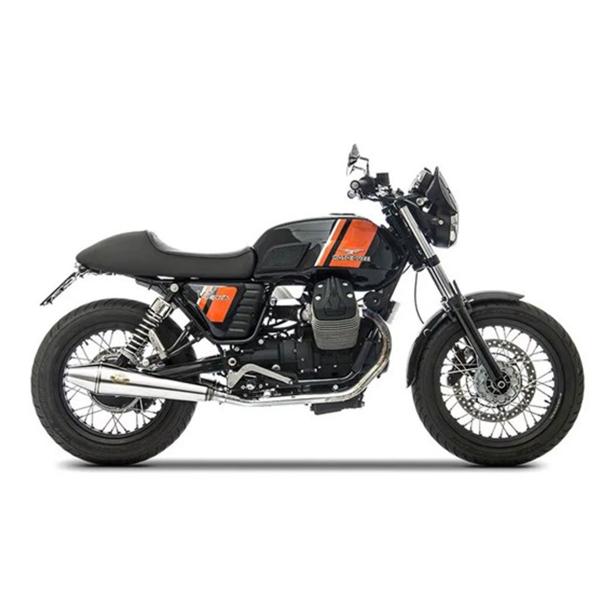 Scarichi ZARD CONICAL Acciaio lucido omologato Moto Guzzi V7 Cafe Classic 2008-2017