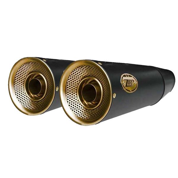 ZARD BIG black steel exhausts Racing bronze end cap Moto Guzzi V9 Bobber 2016-2019