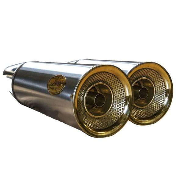 ZARD BIG steel exhausts Racing bronze end cap Moto Guzzi V9 Bobber 2016-2019