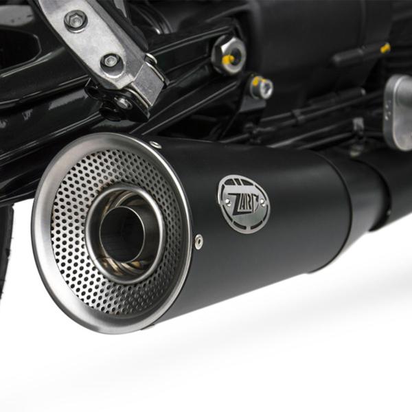 ZARD BIG black steel exhausts approved Moto Guzzi V9 Roamer 2016-2019