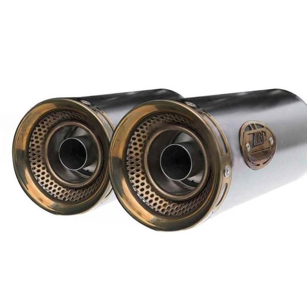 Scarichi ZARD SLIM Acciaio Racing fondello bronzo Moto Guzzi V9 Roamer 2016-2019