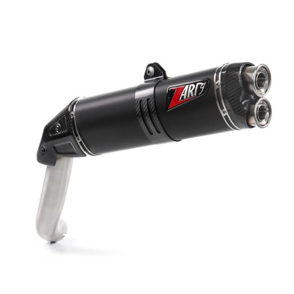 ZARD black titanium exhaust slip-on approved carbon end cap Moto Guzzi V85TT 2019-2023