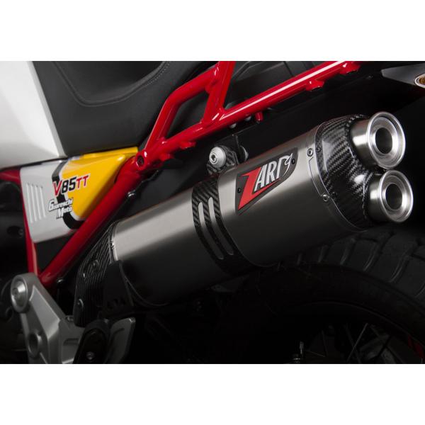Zard slip on exhaust titanium homologated for Moto Guzzi V85 TT 2019-2023