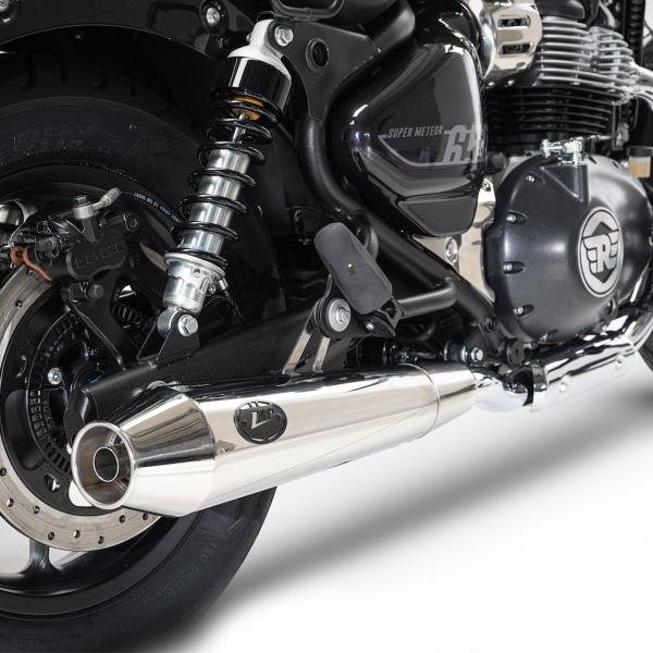 ZARD glossy steel exhausts approved Royal Enfield Super Meteor 650 2023-2024