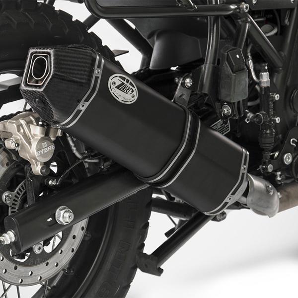 Scarico basso ZARD PENTA Acciaio nero Racing Royal Enfield Himalayan /Scram 411 2017-2023