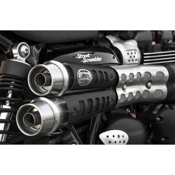 Scarichi ZARD SIX DAYS Acciaio nero paracalore nero Racing Triumph Scrambler 900 2017-2023