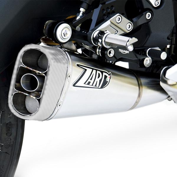 ZARD SHORT steel exhaust slip-on Racing Triumph Daytona 675 2013-2016