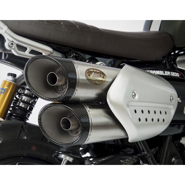 ZARD steel exhausts Racing carbon end cap Triumph Scrambler 1200 2019-2020