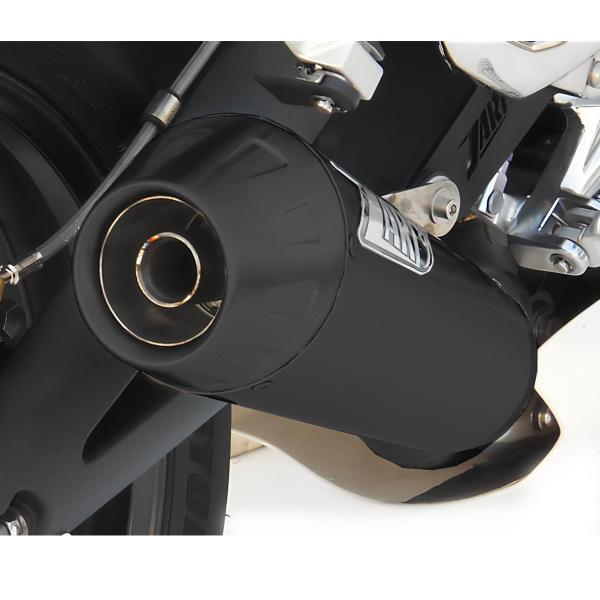 ZARD black steel exhaust slip-on approved carbon end cap Triumph Street Triple 675 2007-2012