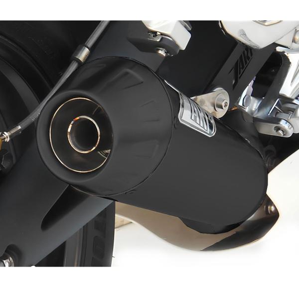 ZARD black steel exhaust slip-on Racing carbon end cap Triumph Street Triple 675 2007-2012