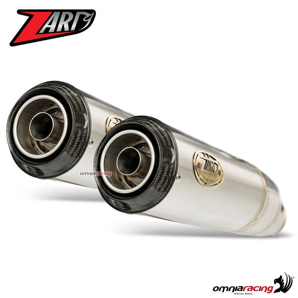 Zard pair of slip on exhaust steel racing with carbon cap for Triumph Speed Twin 1200 2019>