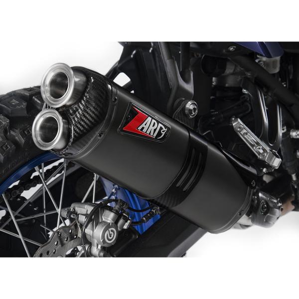 ZARD black titanium exhaust slip-on approved carbon end cap Yamaha Tenere 700 2019-2020