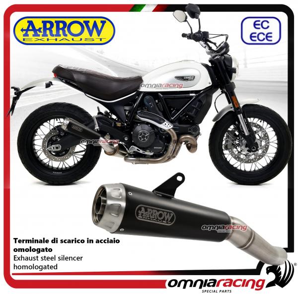 prn kz Arrow Pro Race Exhaust Slipon Steel Black Silencer Homologated For Ducati Scrambler