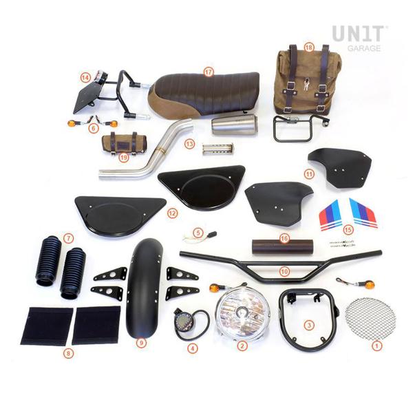 Unit Garage brown Saddle/bag/exhaust kit BMW K75 Marrakesh