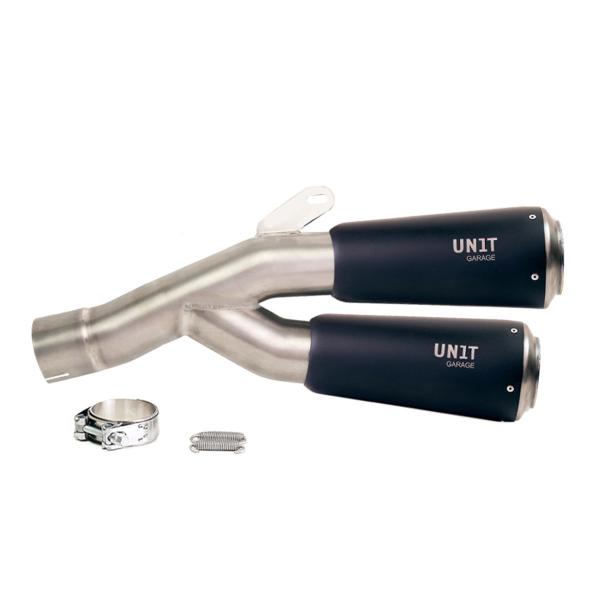 Unit Garage exhaust BMW R12 NineT | black titanium approved Double low